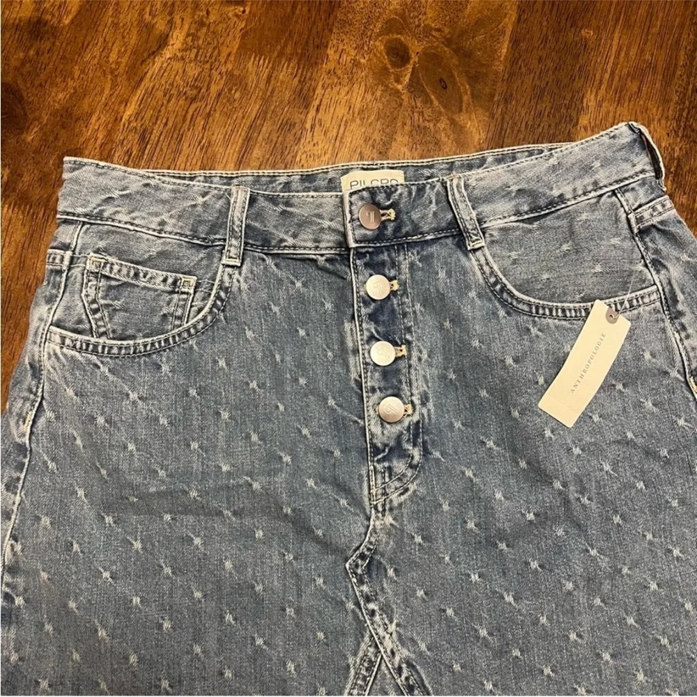 NWT! Anthropologie Pilcro Jacquard Denim Mini Skirt - Multiple 🎤
